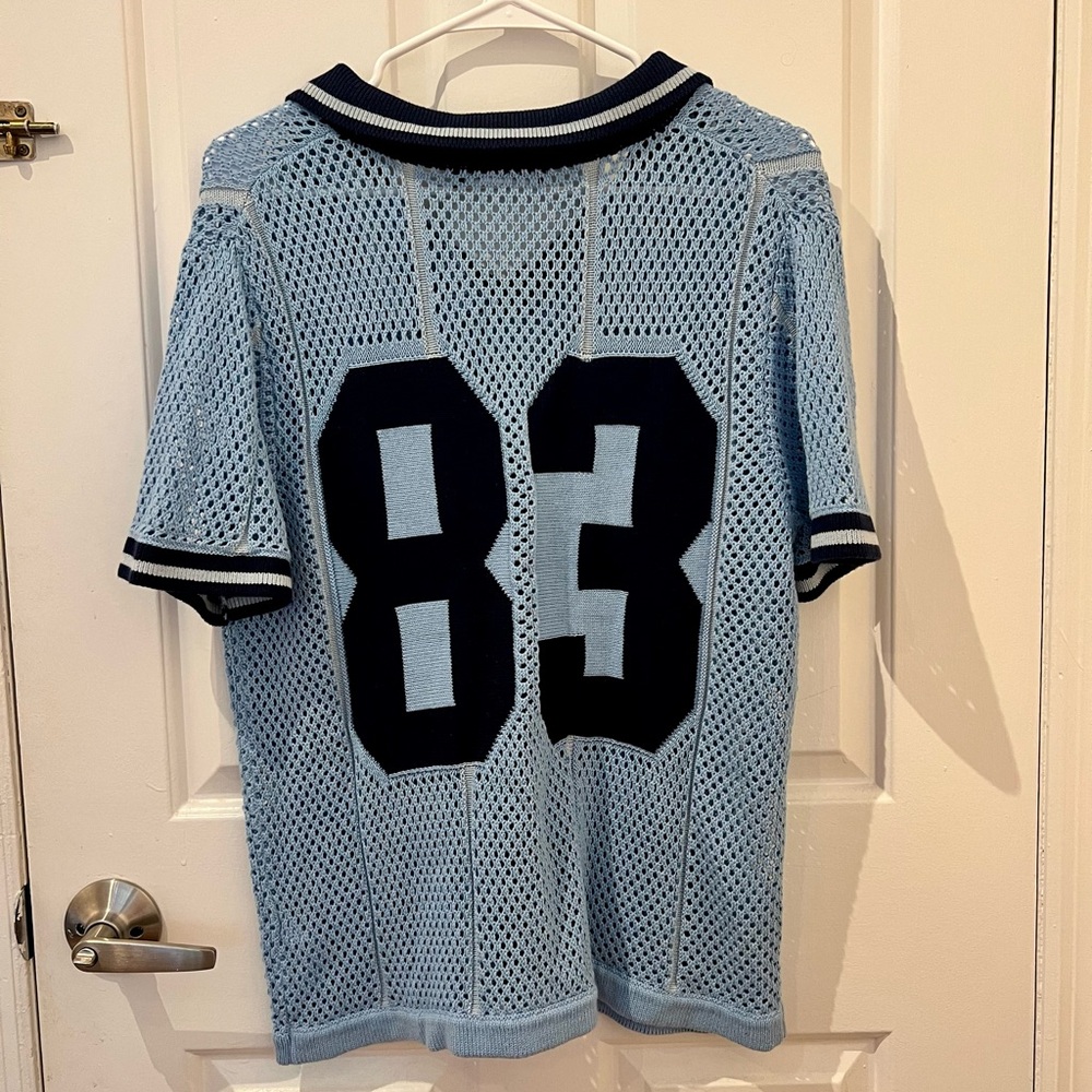 Urban Outfitters Light Blue Mesh Polo - Picture 2 of 3